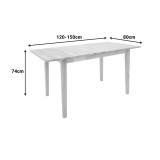 Set ngrënieje Dallan Country pakoworld 5 copë në nuancë natyrale dru gome 120-150x80x74cm