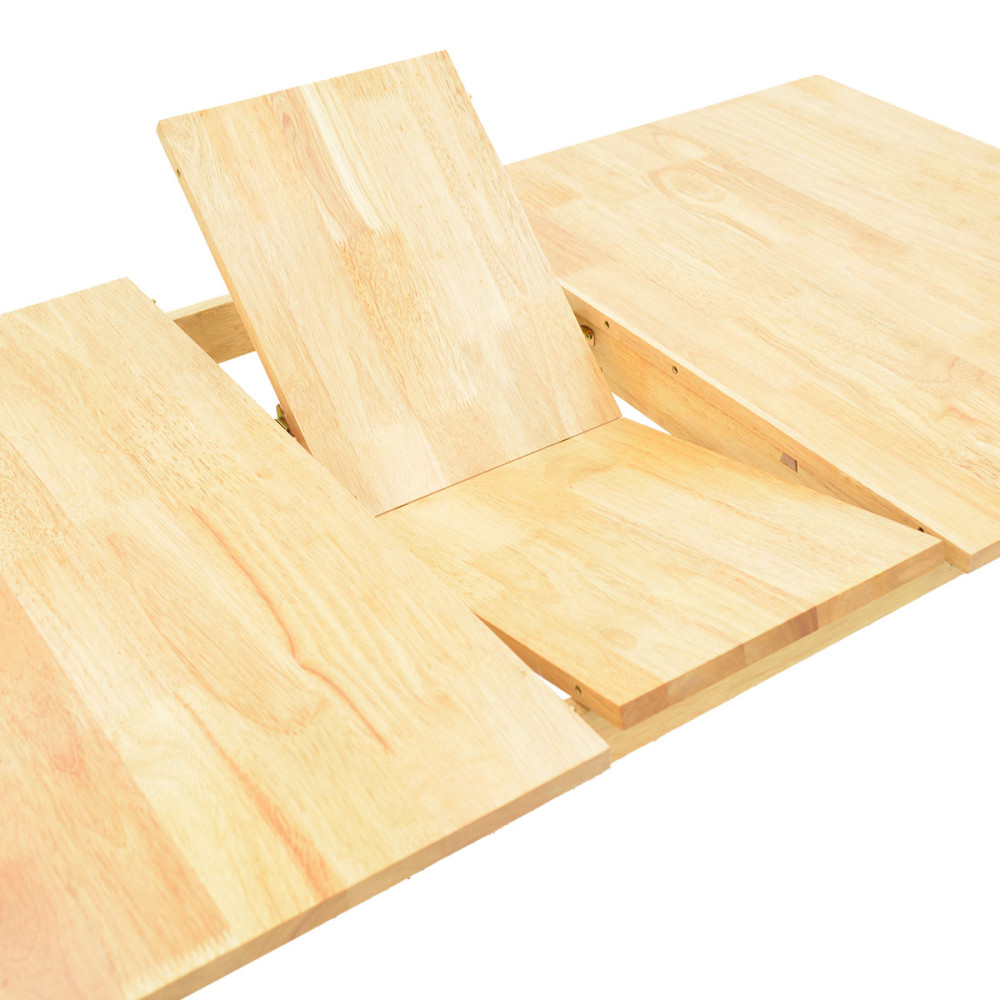 Set ngrënieje Dallan Country pakoworld 7 copë në nuancë natyrale dru gome 120-150x80x74cm