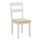Set ngrënieje Dallan Mabor pakoworld 7 copë dru gome e bardhë 120-150x80x73.8cm