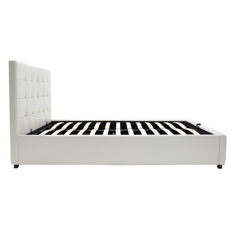 Krevat me dyshek dhe hapësirë magazinimi Roi-Resty Pakoworld PU e bardhë 160x200cm