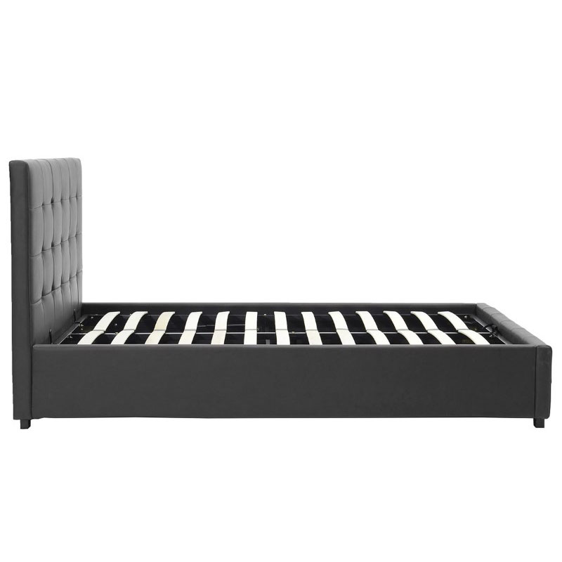 Krevat me dyshek dhe hapësirë magazinimi Roi-Nemesis pakoworld pu i zi 160x200cm