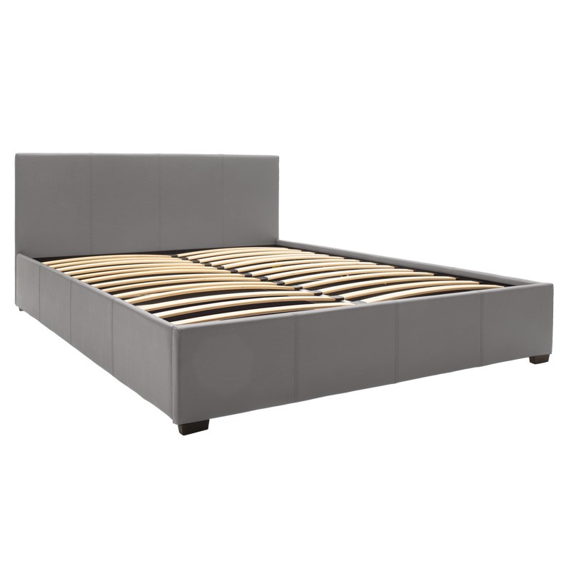 Krevat me dyshek dhe hapësirë magazinimi Norse-Nemesis pakoworld gri PU 160x200cm