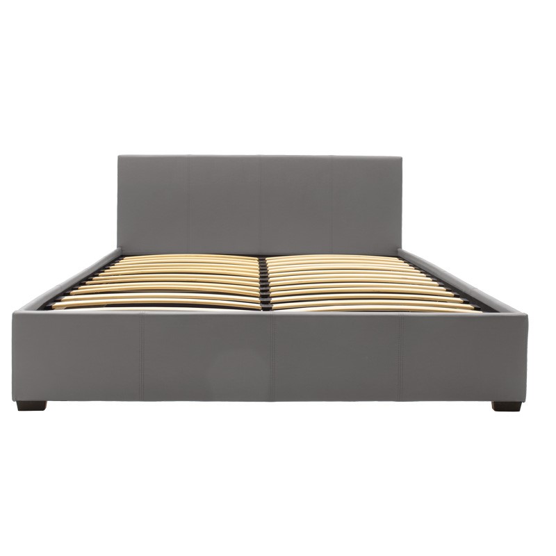 Krevat me dyshek dhe hapësirë magazinimi Norse-Nemesis pakoworld gri PU 160x200cm