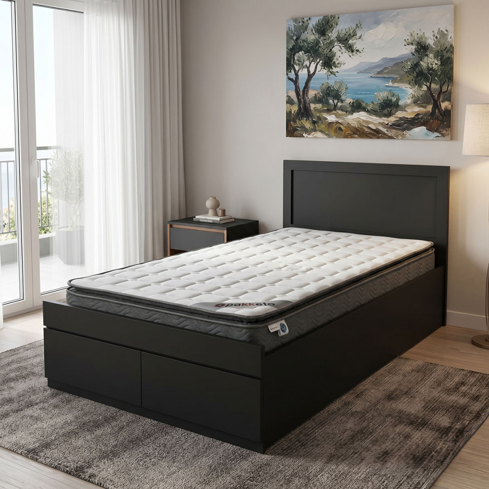 Shtrat me dyshek dhe sirtar Olympus-Perfecto pakoworld WENGE 100x200cm