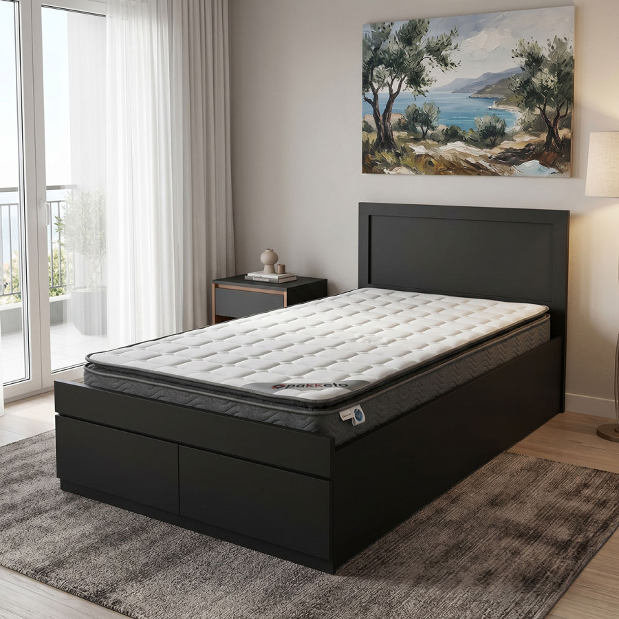 Shtrat me dyshek dhe sirtar Olympus-Perfecto pakoworld WENGE 100x200cm