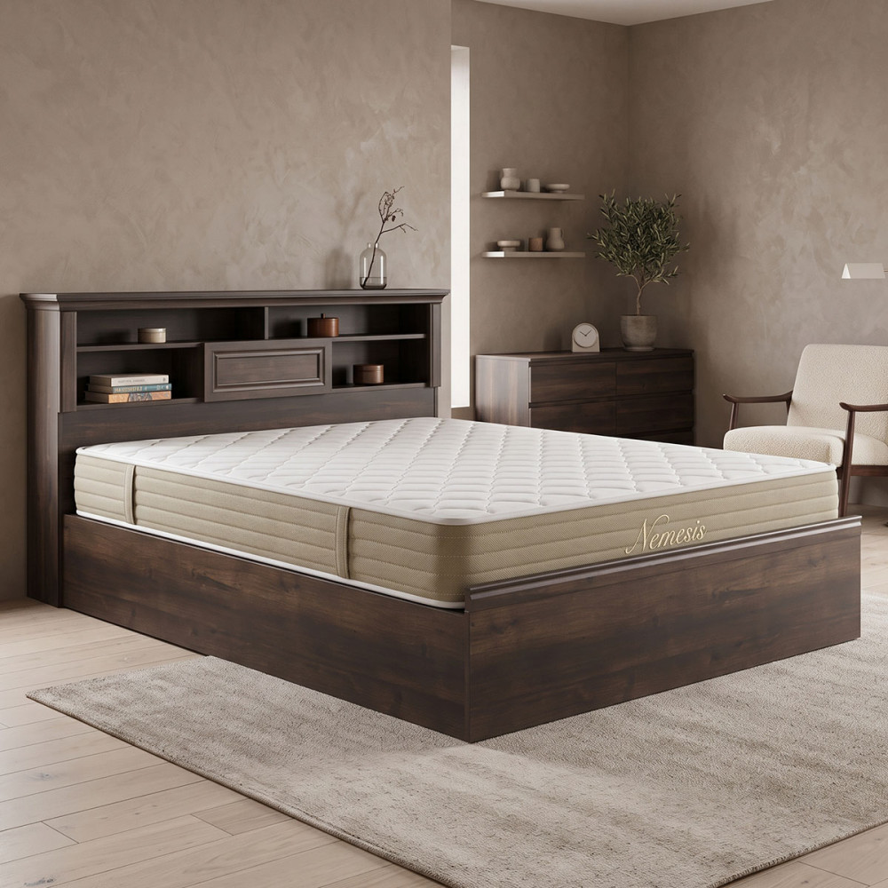 Krevat me dyshek Mozart Nemesis pakoworld WALNUT 160x200cm