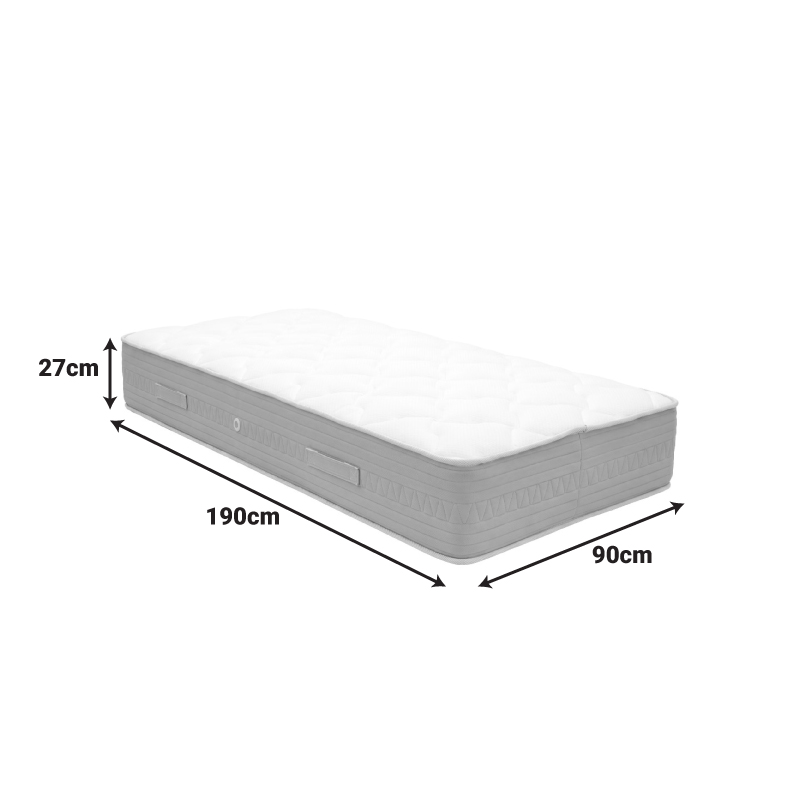Krevat me dyshek Athos Sleepy pakoworld sonoma white 90x190cm