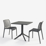 Dhomë ngrënieje Zoi Groovy pakoworld set 3 copë antracit PP 80x80x74cm
