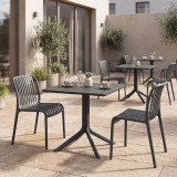 Dhomë ngrënieje Zoi Groovy pakoworld set 3 copë antracit PP 80x80x74cm