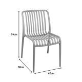 Dhomë ngrënieje Zoi Groovy pakoworld set 3 copë antracit PP 80x80x74cm
