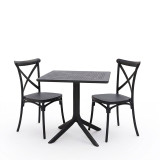 Set ngrënieje Crossie Groovy pakoworld set 3 copë PP antracit 80x80x74cm