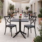 Set ngrënieje Crossie Groovy pakoworld set 3 copë PP antracit 80x80x74cm