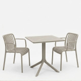 Set ngrënieje Zoi Groovy pakoworld set 3 copë kapuçino PP 80x80x74cm