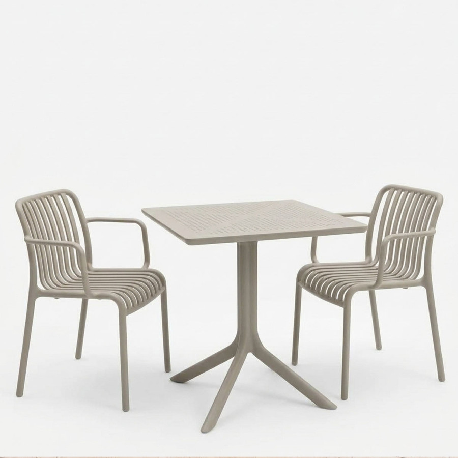 Set ngrënieje Zoi Groovy pakoworld set 3 copë kapuçino PP 80x80x74cm