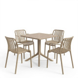 Set ngrënieje Zoi Groovy pakoworld set 5 copë kapuçino PP 80x80x74cm