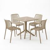 Set ngrënieje Zoi Groovy pakoworld set 5 copë kapuçino PP 80x80x74cm