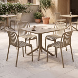 Set ngrënieje Zoi Groovy pakoworld set 5 copë kapuçino PP 80x80x74cm