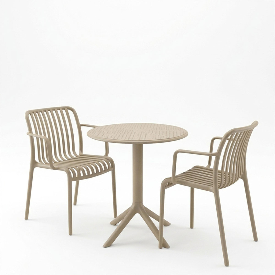 Set ngrënieje Mercon Zoi pakoworld set 3 copë kapuçino PP Φ60x75cm