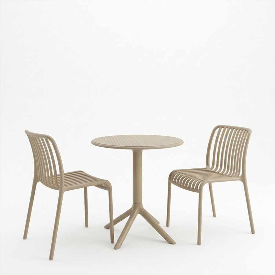 Set ngrënieje Mercon Zoi pakoworld set 3 copë kapuçino PP Φ60x75cm
