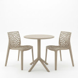 Set ngrënieje Mercon Hush pakoworld set 3 copë kapuçino PP Φ60x75cm