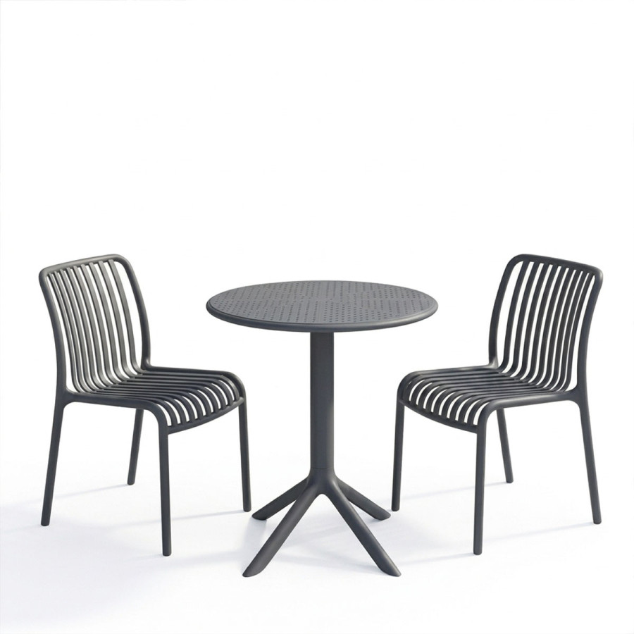 Set ngrënieje Mercon Zoi pakoworld set 3 copë antracit PP Φ60x75cm