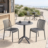 Set ngrënieje Mercon Zoi pakoworld set 3 copë antracit PP Φ60x75cm