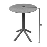Set ngrënieje Mercon Zoi pakoworld set 3 copë antracit PP Φ60x75cm