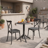 Set ngrënieje Mercon Crossie pakoworld set 3 copë PP antracit Φ60x75cm