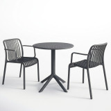 Set ngrënieje Mercon Zoi pakoworld set 3 copë antracit PP Φ60x75cm