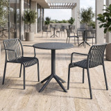 Set ngrënieje Mercon Zoi pakoworld set 3 copë antracit PP Φ60x75cm