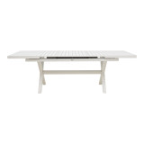 Set ngrënie Dagyn Ammos pakoworld set 7 copë alumin i bardhë me litar PE në nuancë natyrale 180-240x90x76cm