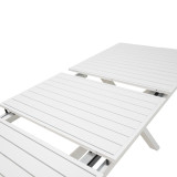 Set ngrënie Dagyn Noevo pakoworld set 7 copë alumin i bardhë me litar PE në nuancë natyrale 180-240x90x76cm