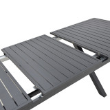 Set ngrënie Dagyn Breze pakoworld set 7 copë alumini antracit me nuancë natyrale 180-240x90x76cm