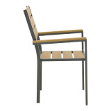Set ngrënie Dagyn Breze pakoworld set 7 copë alumini antracit me nuancë natyrale 180-240x90x76cm