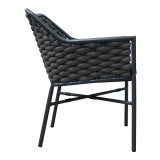 Set ngrënieje Dagyn Ortegia pakoworld set 7 copë alumin antracit dhe litar PE 180-240x90x76cm