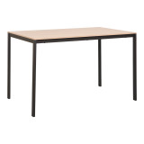 Set ngrënieje me karrige Gaston të bardha dhe tavolinë Faragio e zezë me nuancë natyrale 120x75x75cm set 5 copë