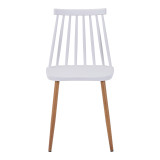 Set ngrënieje me karrige Aurora të bardha dhe tavolinë Antoro xhami me bazë kromi Φ100x75cm Set 5 copë