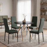 Set ngrënie me karrige Parker anthracite dhe tavolinë Julita Black Ø80x73cm Set prej 5 copësh