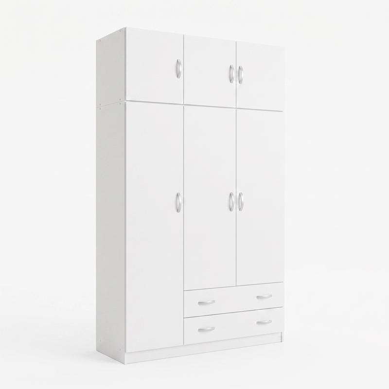 Garderobe me tre dyer me hapesire magazinimi siper Alvia pakoworld e bardhe 150x51x240cm