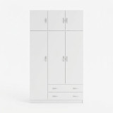 Garderobe me tre dyer me hapesire magazinimi siper Alvia pakoworld e bardhe 150x51x240cm