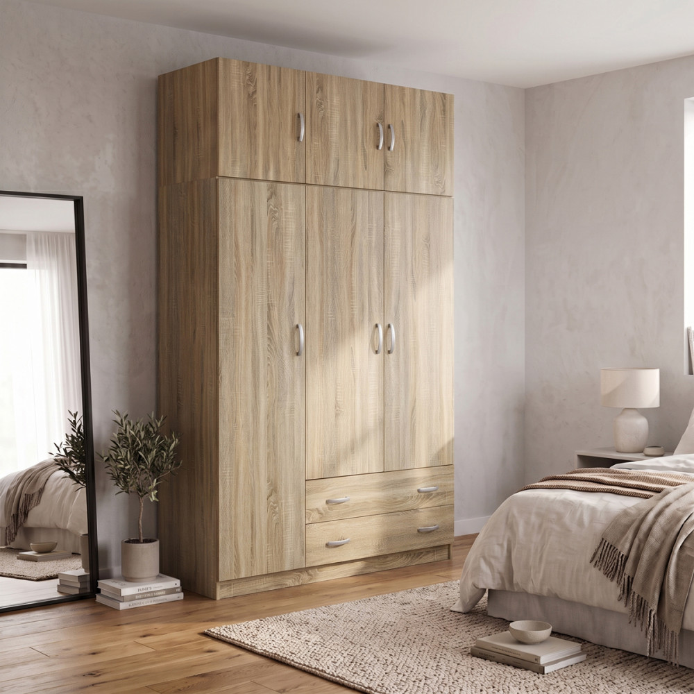 Garderobe me tre dyer me hapesire magazinimi siper Alvia pakoworld sonoma 150x51x240cm