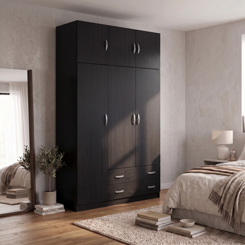 Garderobe me tre dyer me hapesire magazinimi siper Alvia pakoworld wenge 150x51x240cm