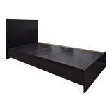 Set dhome gjumi Athos Wenge me gardërobë me dy dyer dhe dyshek Dreamer 90x190cm Set 3 copë
