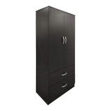 Set dhome gjumi Athos Wenge me gardërobë me dy dyer dhe dyshek Dreamer 90x190cm Set 3 copë