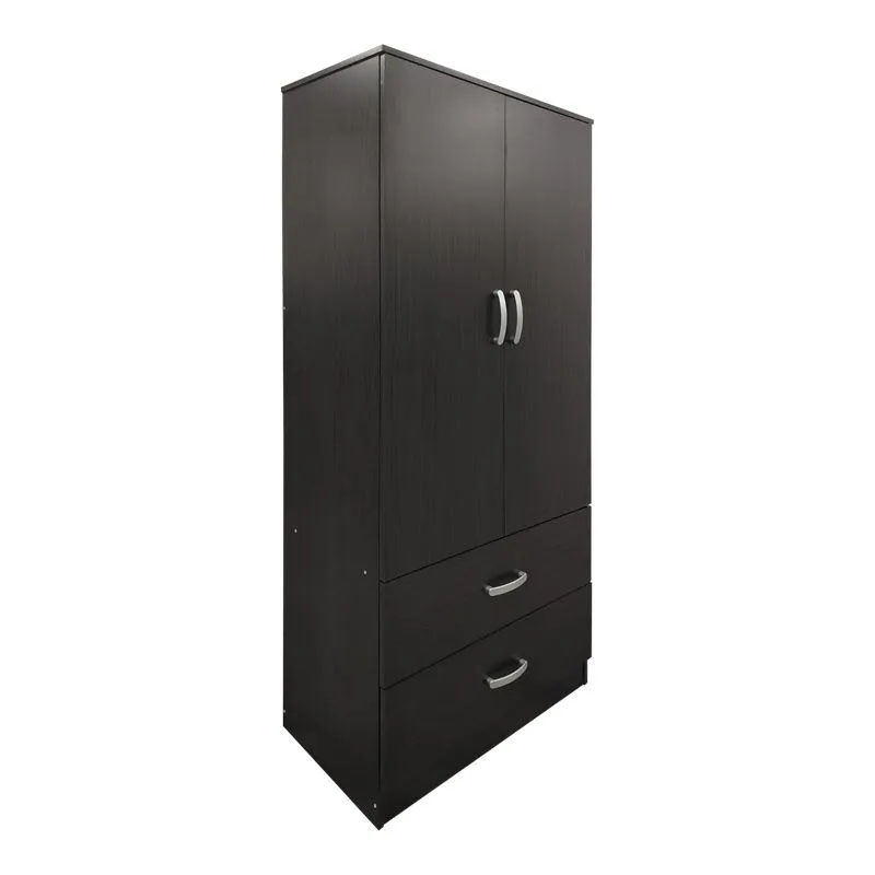 Set dhome gjumi Athos Wenge me gardërobë me dy dyer dhe dyshek Dreamer 90x190cm Set 3 copë