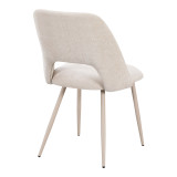 Set ngrënieje me karrige Nelda krem dhe tavolinë Olven me pamje travertini 180x90x75cm Set prej 5 copësh