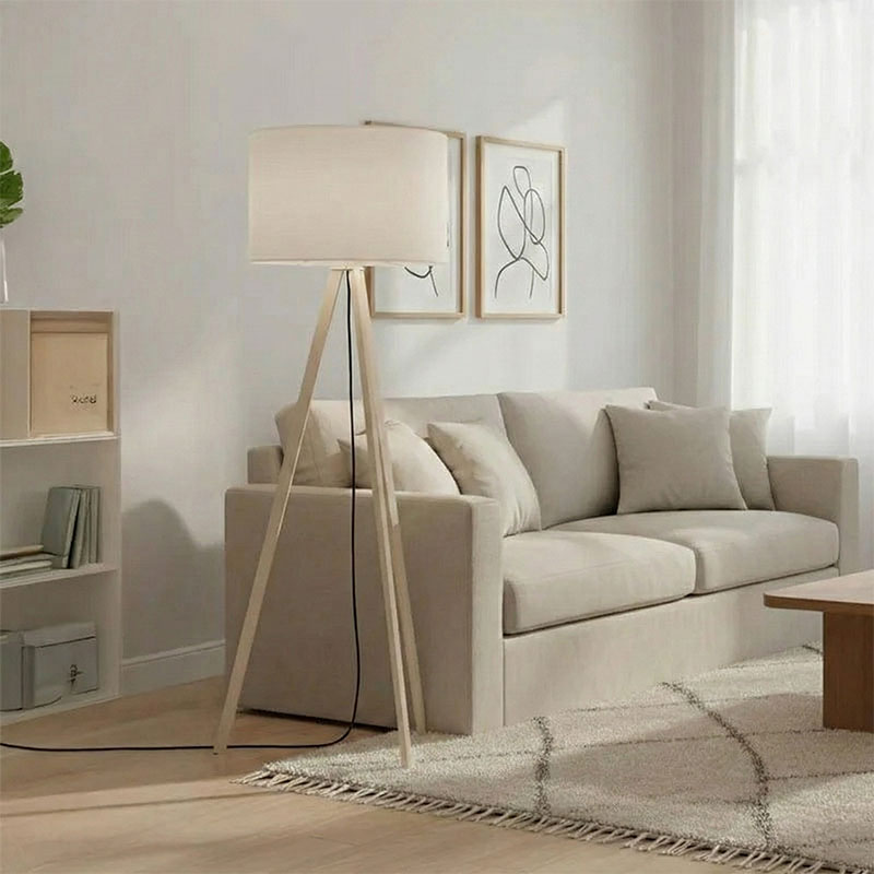 Llambë dyshemeje PWL-1060 pakoworld E27 natyrale-krem D38x140cm