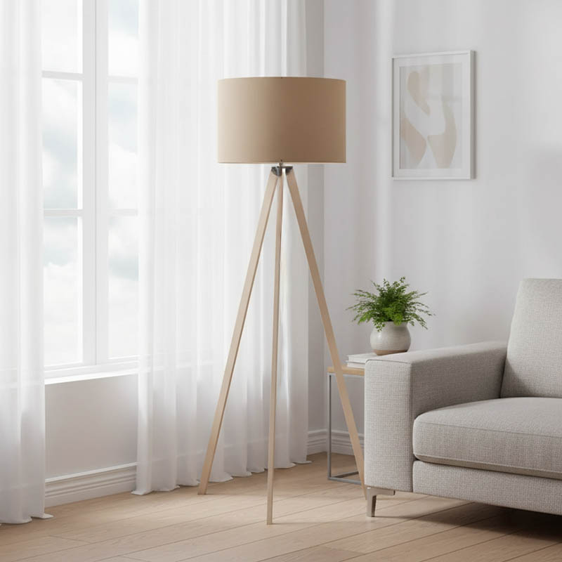 Llambë dyshemeje PWL-1060 pakoworld E27 natyrale-mokë D38x140cm