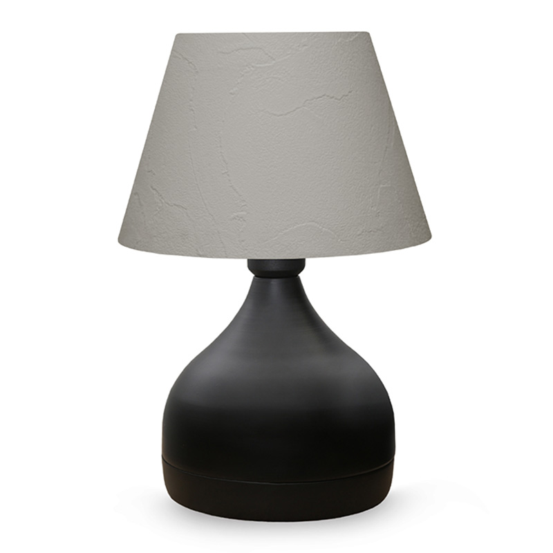 Llamba tavoline PWL-1068 pakoworld E27 e zezë-gri e bardhë D22x32cm
