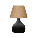 Llamba tavoline PWL-1068 pakoworld E27 juten e zezë-bezhe D22x32cm